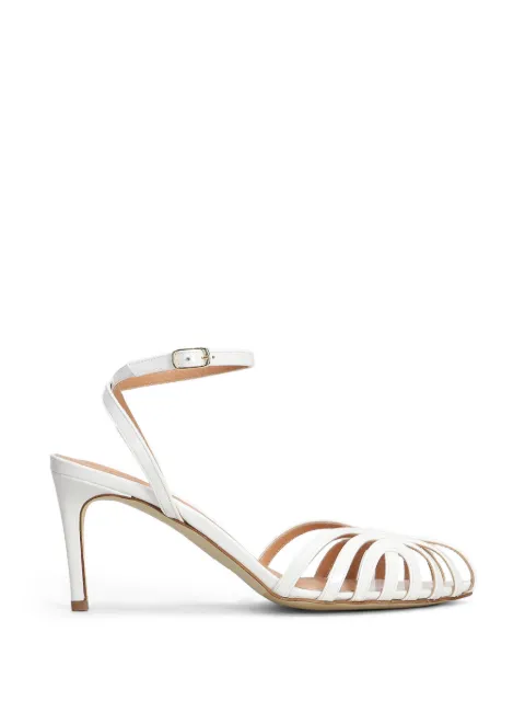 The Seller patent-finish caged sandals White VE101