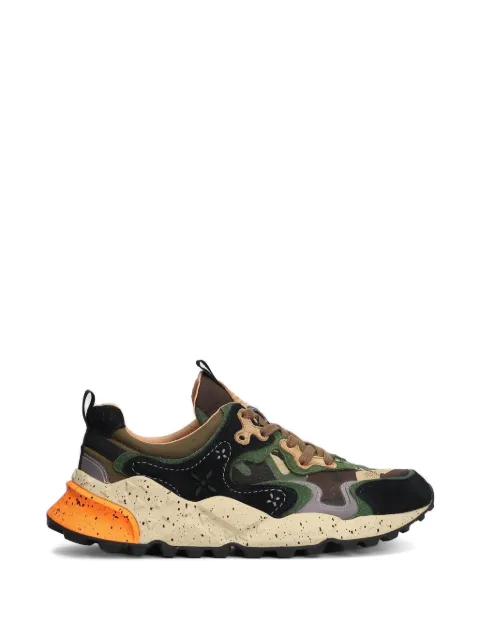 FLOWER MOUNTAIN Rulis camouflage-print panelled sneakers Black 001201910103
