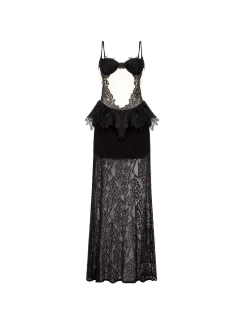 David Koma lace-panelled cut-out dress Black RE26DK05DL