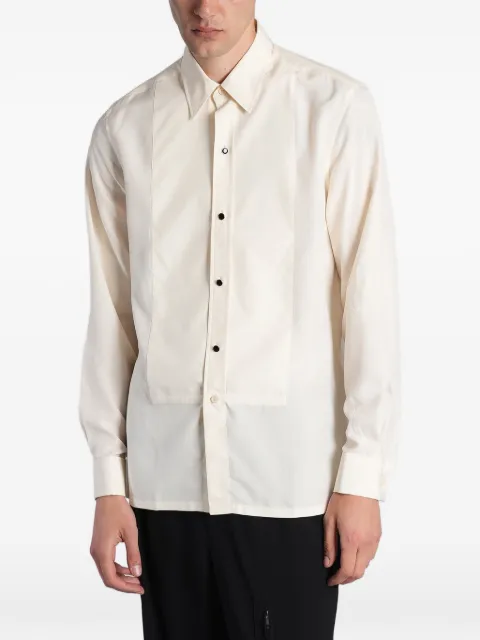 Givenchy long-sleeve silk tuxedo shirt Neutrals BM617315J0