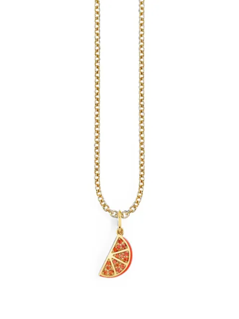 Sydney Evan orange-motif sapphire necklace Gold CJP3714OSPHY18XT