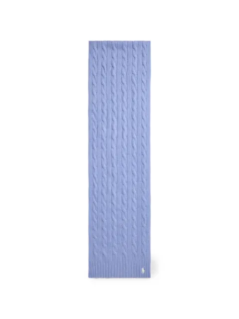 Polo Ralph Lauren cable-knit Pony scarf Blue 455956296014