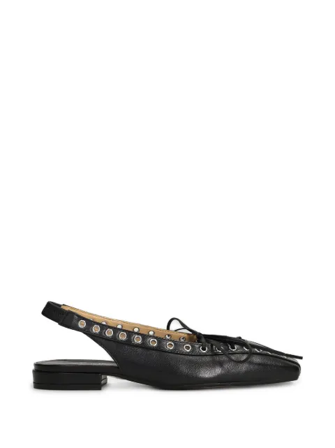 ALCHIMIA eyelet-embellished lace-up ballet flats Black AZZURRAS2612