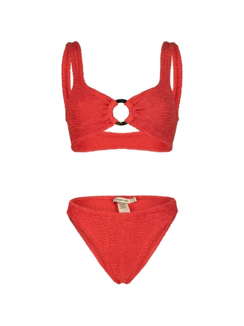 PARAMIDONNA Irina ring-detail textured bikini Red SS24IW