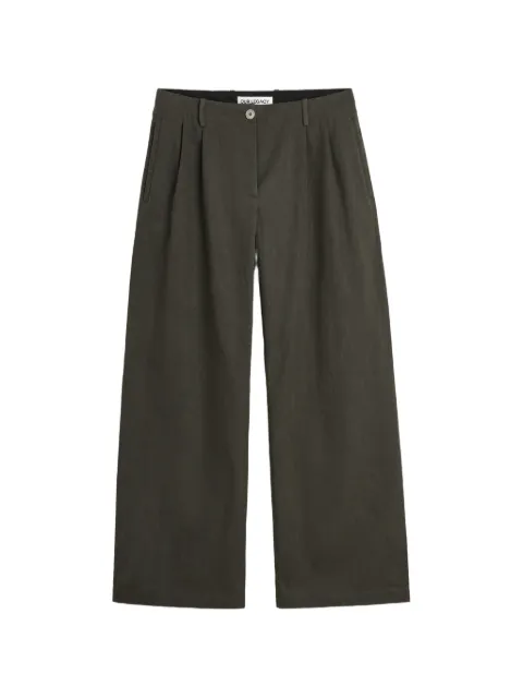 OUR LEGACY pleated wide-leg trousers Green W2264AAM