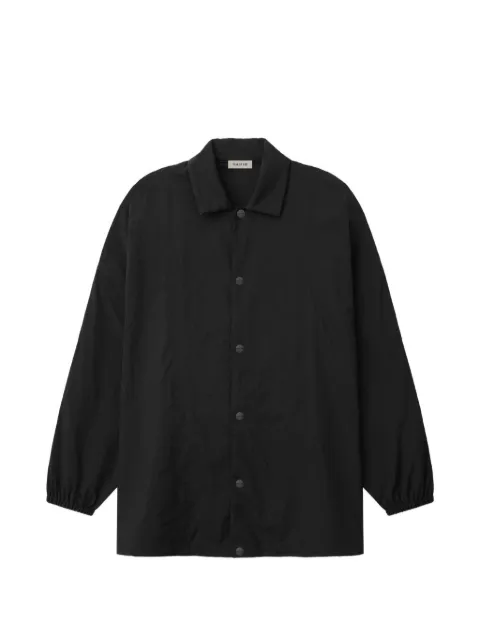 Fear Of God crinkled-finish logo-patch jacket Black FG9M32320ONR