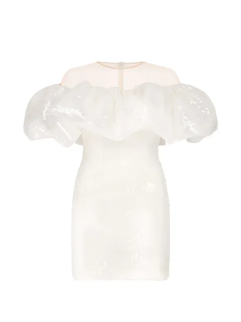 David Koma sequin-embellished ruffled dress White RE26DK56D