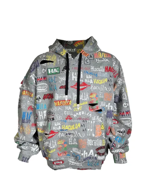 Haculla logo-print hoodie Grey HA08BFKH01