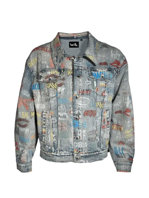 Haculla logo-print denim jacket Blue HA08BFX01