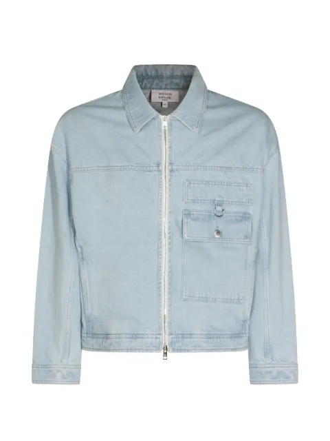 Maison Kitsuné zip-up denim jacket Blue QM02106WD4022