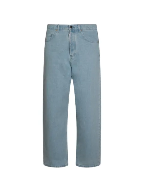 Maison Kitsuné logo-patch wide-leg jeans Blue QM01102WD4022