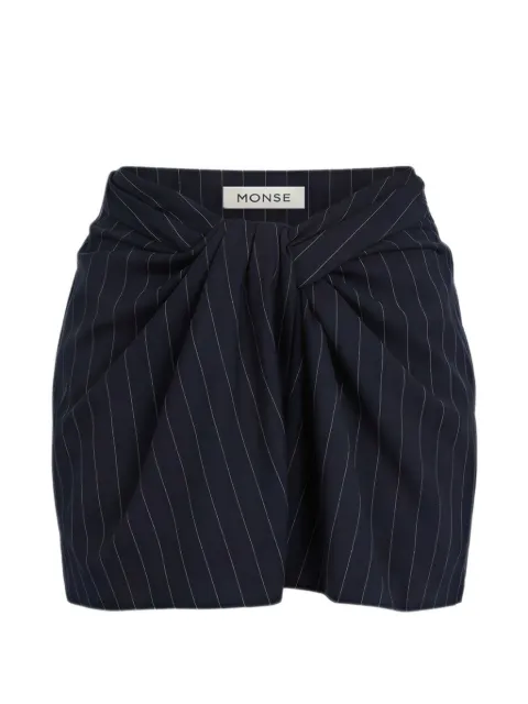 Monse pinstripe-pattern twisted shorts Blue MS260727PSG