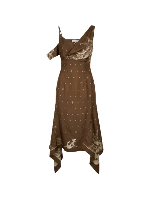 Monse printed silk dress Brown MS260239SAS