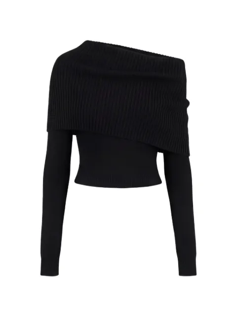 Monse fold-over backless sweater Black MS260120VIC