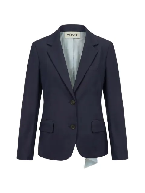 Monse single-breasted asymmetric blazer Blue MS261102SWG