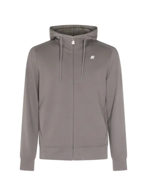 K-Way Anton logo-patch zip-up hoodie Grey K31367W411