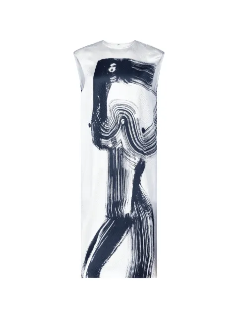 FFORME Dani graphic-print midi dress White FF00459VI2525