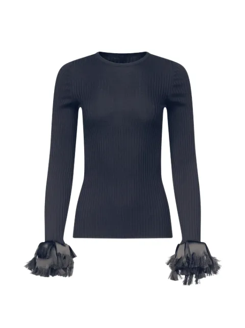 FFORME Nova fringe-trimmed sweater Black FF00589KN2527