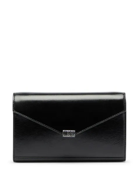 Diesel wallet purse in shiny wrinkled leather Black X10837P1003
