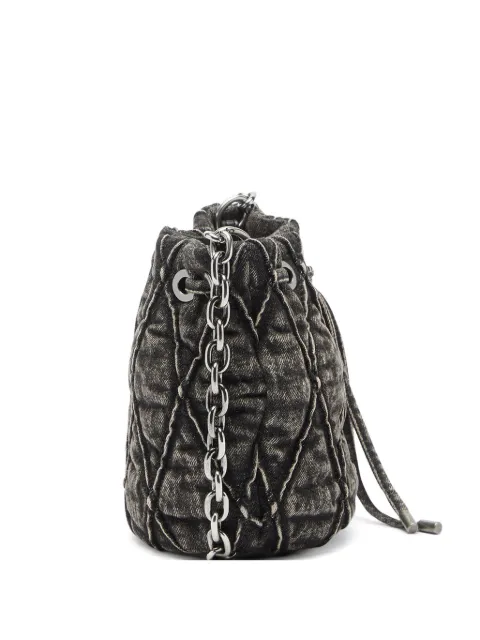 Diesel Charm-D quilted bucket bag Grey X10346P9029
