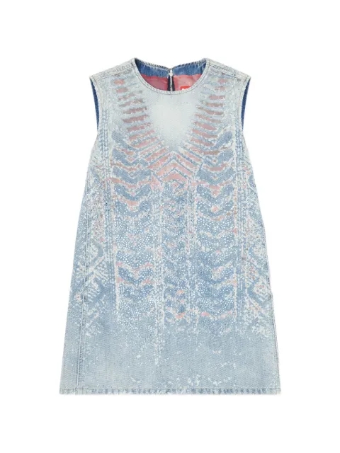 Diesel mini dress in microstone devoré denim Blue A24131068YI