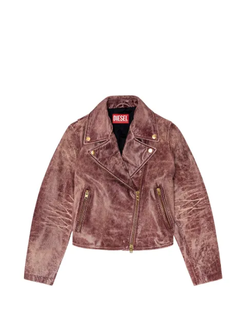Diesel biker jacket in treated leather Red A240670CJCM