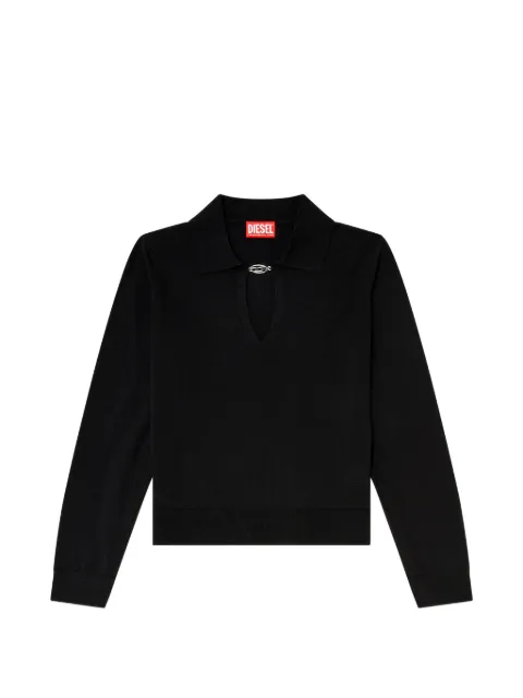 Diesel Oval D keyhole long-sleeve sweater Black A238880JMCP