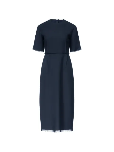 FFORME Brooke frayed-edge midi dress Black FF00485SI2515