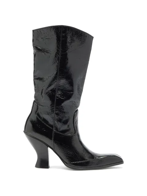 Diesel D-Luffy patent leather boots Black Y03997P0410