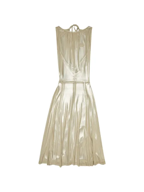 Diesel fluid metallic midi dress with open back Gold A240750EGDQ