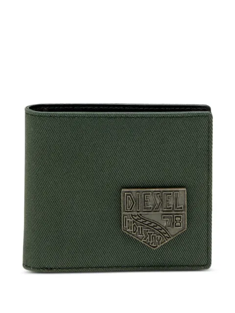 Diesel logo-patch bi-fold wallet Green X10848P9148
