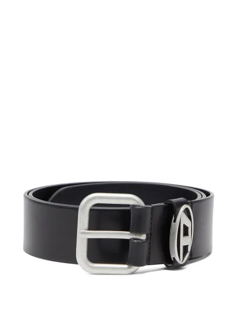 Diesel Oval-D logo leather belt Black X10314PR666
