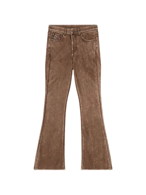 Diesel bootcut pants in treated coated fabric Brown A255020NJCJ