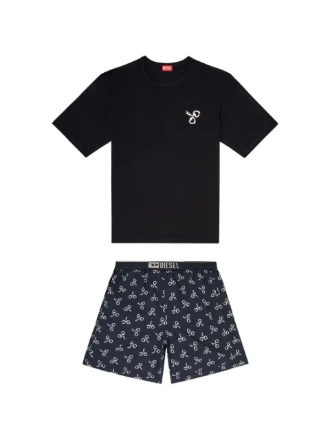 Diesel cotton pyjama set with handcuff print Black A239720AMEX