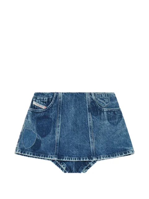 Diesel denim peplum shorts with shadow patches Blue A233580IFBP