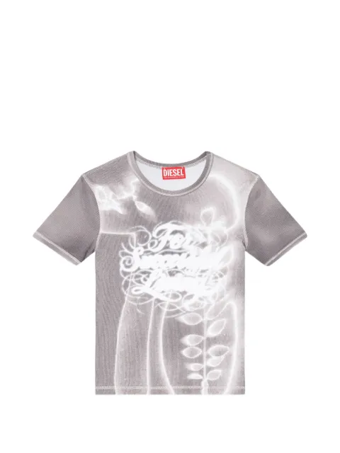 Diesel top in ribbed jersey with graphic print Grey A236230PLCQ