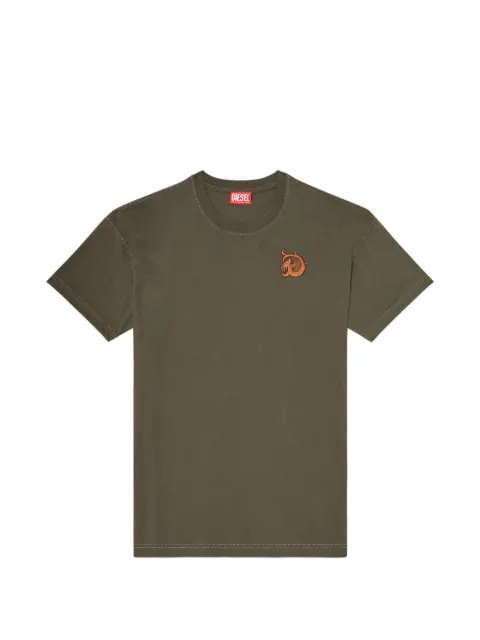 Diesel embroidered flock-print T-shirt Green A230150QIAM