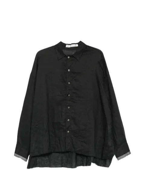 kang raw-edge long-sleeve shirt Black MWSHR007