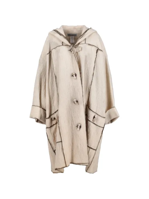 Issey Miyake Pre-Owned hooded toggle-fastening coat Neutrals DM10043128