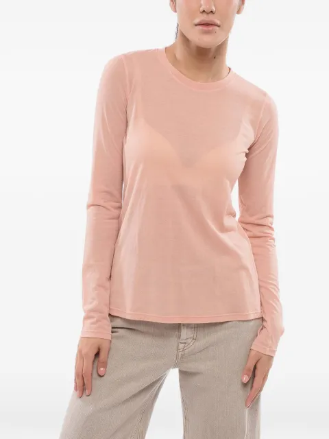 Roberto Collina long-sleeved crewneck T-shirt Pink T52001T5231