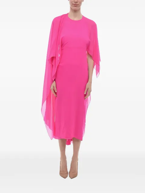 Stephan Janson Cosima batwing-sleeve silk midi dress Pink 83913X10373
