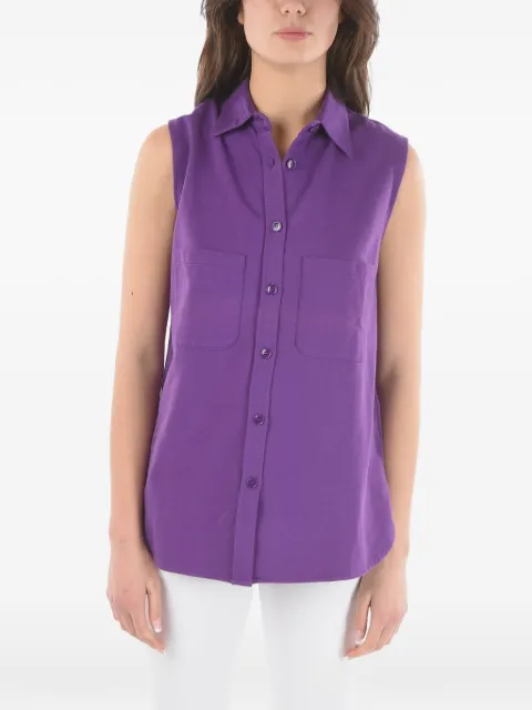 Woolrich sleeveless chest-pocket shirt Purple COWRCAM0013UT178