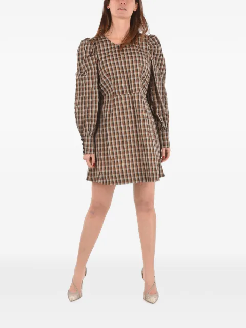 Baum Und Pferdgarten Aidine gingham-print mini dress Brown 21264POC8359