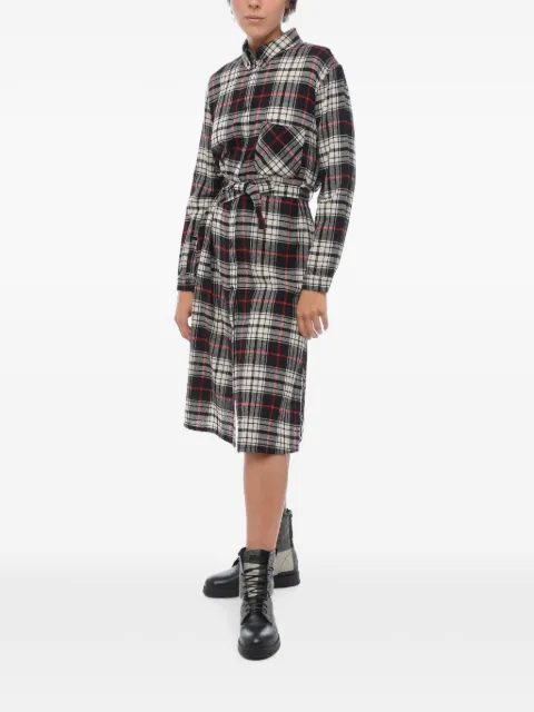 Woolrich checked shirt midi dress Black COWWABI0404UT1792