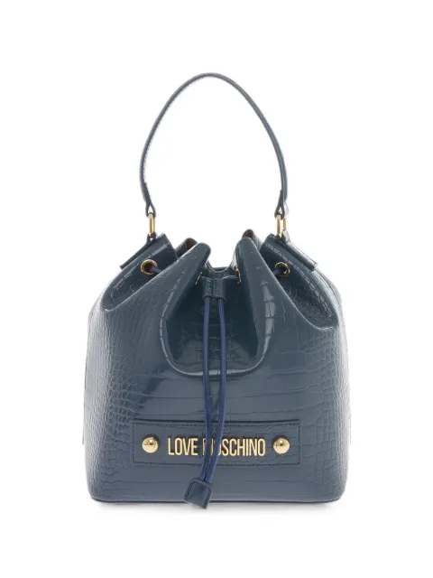 Moschino logo-plaque bucket bag Blue JC4429PP0FKS