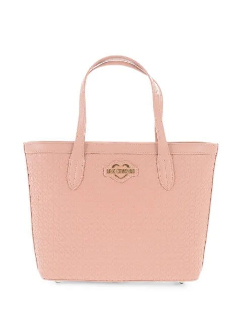 Moschino Valentina heart-embossed tote bag Pink JC4355PP0FKF0601