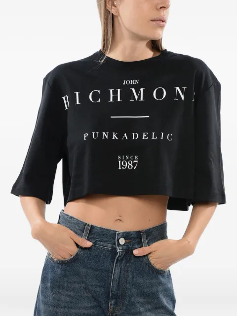 John Richmond logo-print cropped T-shirt Black RWP24176TSBLACK