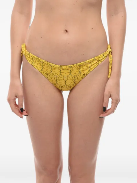 Karl Lagerfeld ikonik-print side-tie bikini bottoms Yellow KL22WBT14YELLOW
