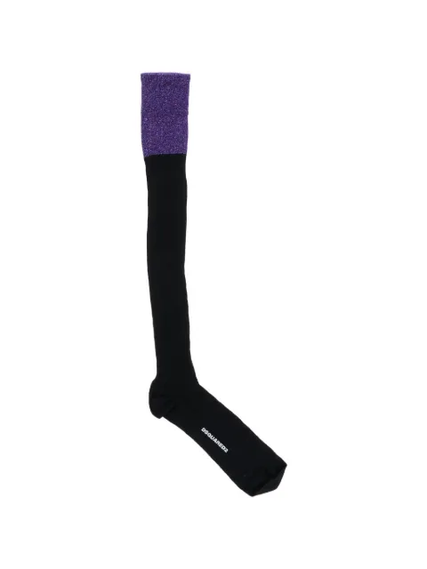 DSQUARED2 ribbed lurex-detail socks Black DFV020240ISA01