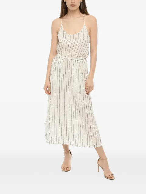 Woolrich belted striped midi dress Neutrals COWWABI0382LI021514
